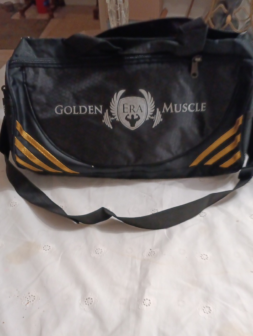Black and Gold Duffel Bag
